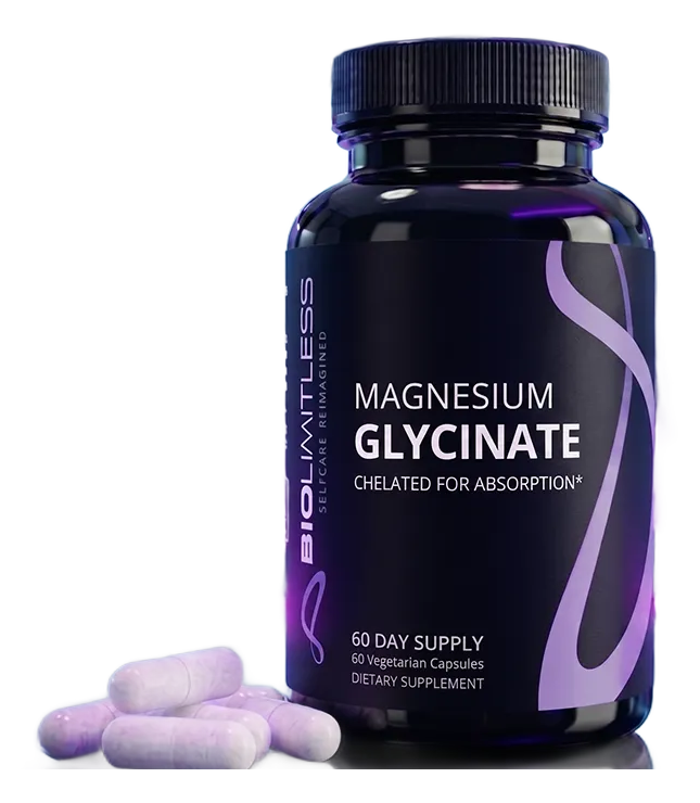 Magnesium Glycinate bottle with capsules